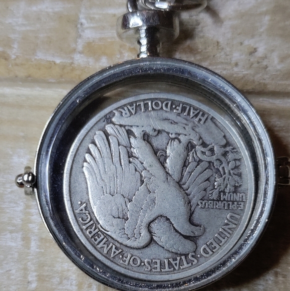 1936 Real US Walking Liberty Silver Coin in Locket on Chain - Picture 3 of 4